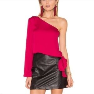 L’academie silk one shoulder top